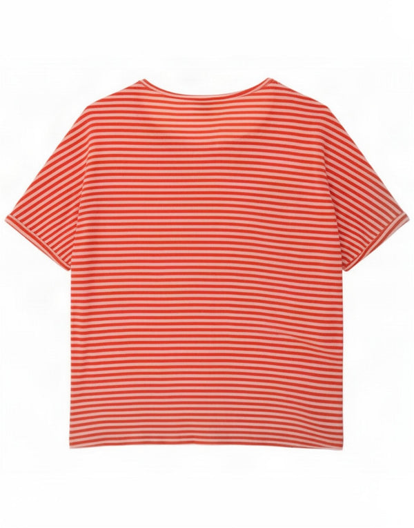 Phase Eight Dame Relaxed Fit T-Shirt Top UK 12 Medium Rød Stribet