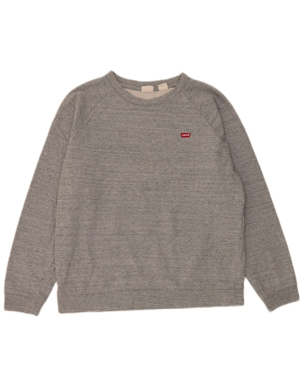Levi's Dame Sweatshirt Jumper UK 14 Medium Grey Flecked Bomuld