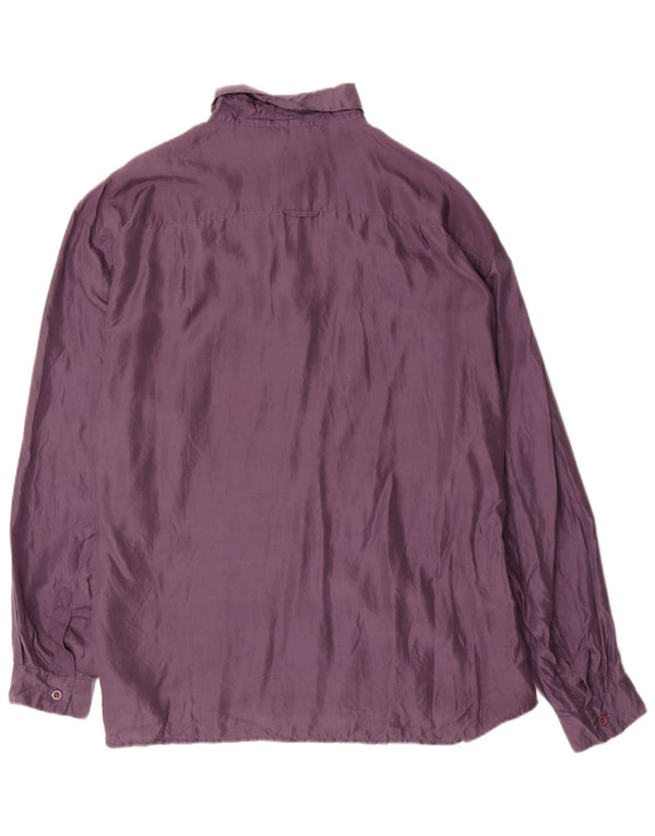 Vintage herreskjorte str. 43/44 Large Purple Silk