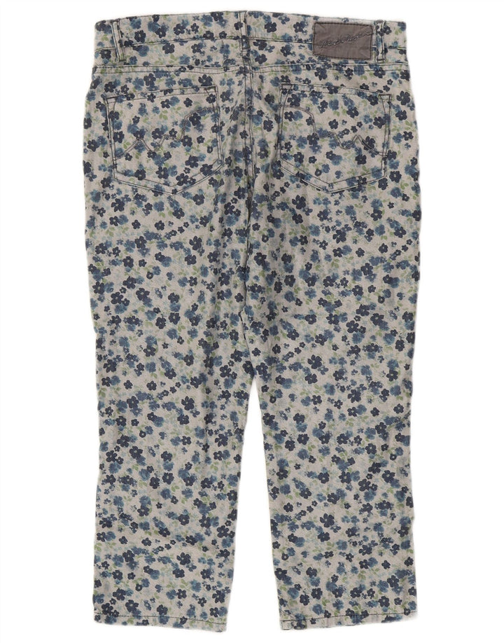 White Stuff Dame Capri Jeans UK 12 Medium W30 L21 Grå Blomsterbomuld