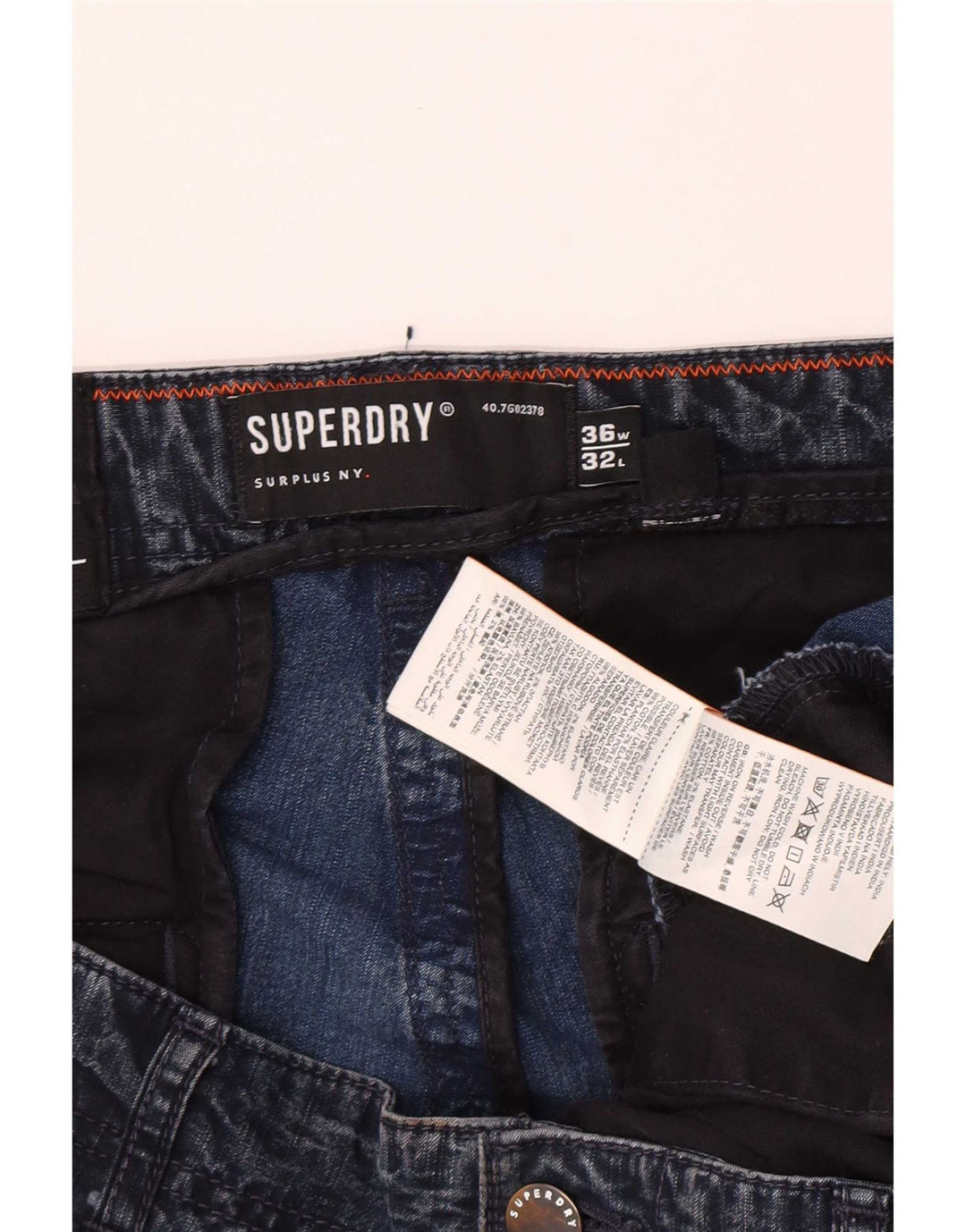 Superdry Herre Cargo Slim Jeans W36 L32 Blå Bomuld
