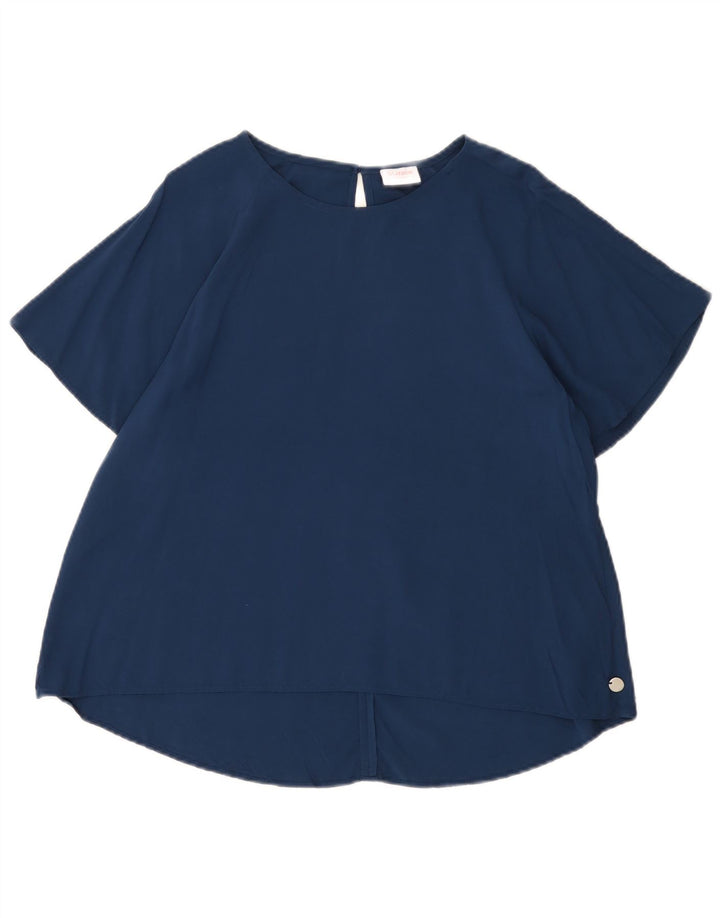 Sun68 Dame Bluse Top UK 14 Medium Navy Blue Viscose