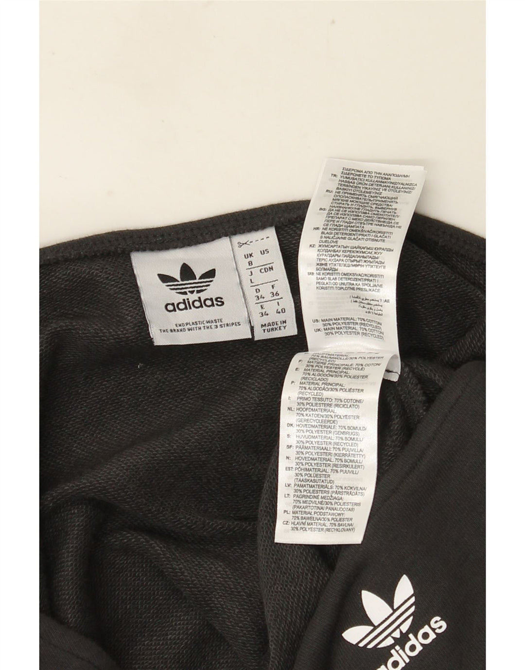 Adidas Womens Oversized Crop Sweatshirt Jumper UK 8 Small Black