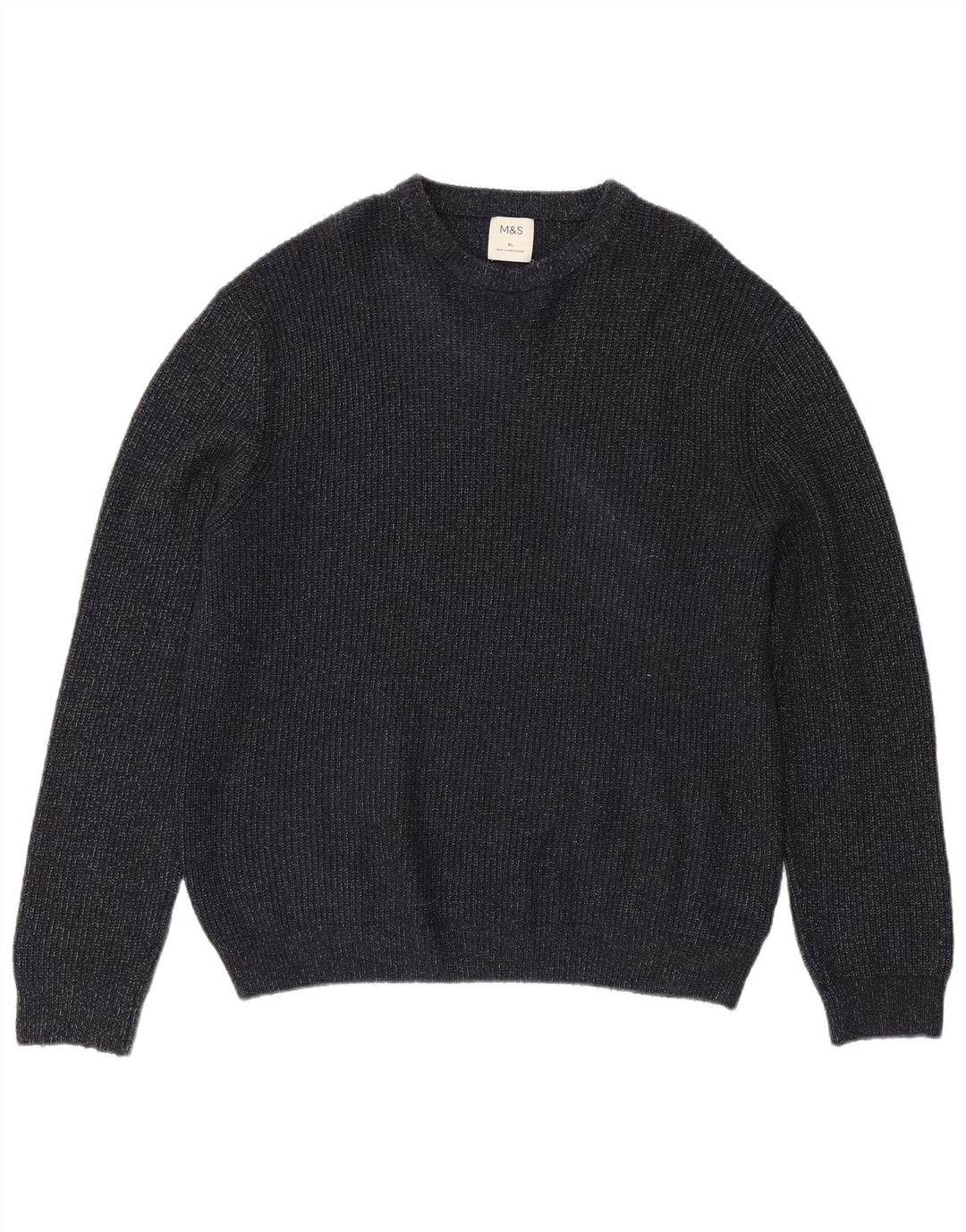 Marks & Spencer Herre sweater med rund hals XL Marineblå Flecked