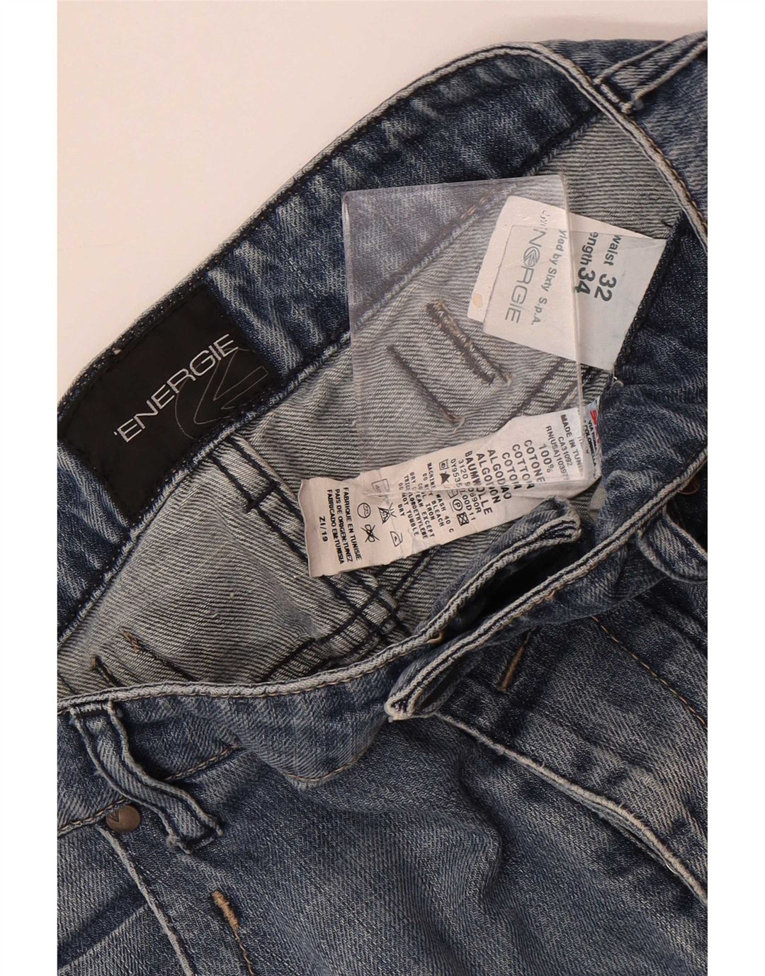 Energie Herre Straight Jeans W32 L34 Blå Bomuld