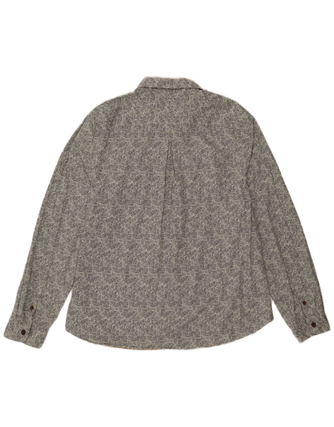 White Stuff Herre Slim Fit skjorte 2XL blå geometrisk bomuld