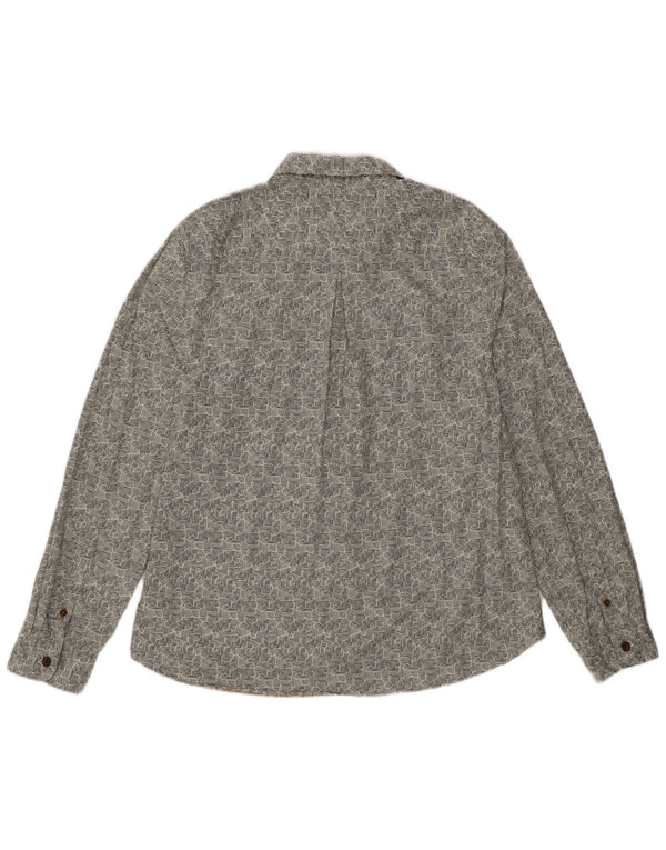 White Stuff Herre Slim Fit skjorte 2XL blå geometrisk bomuld