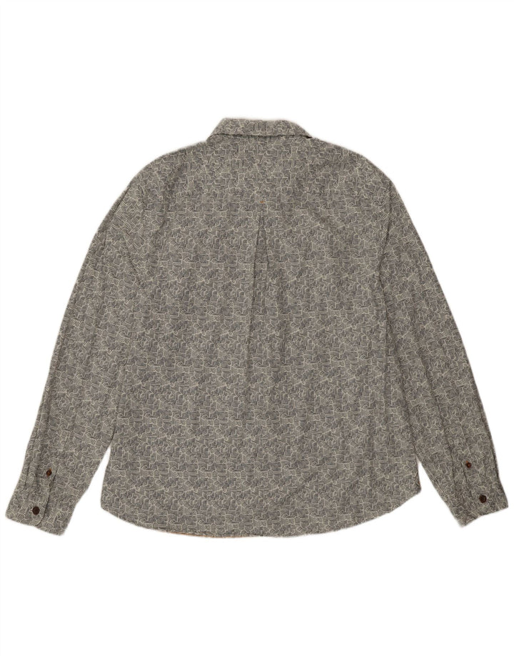 White Stuff Herre Slim Fit skjorte 2XL blå geometrisk bomuld
