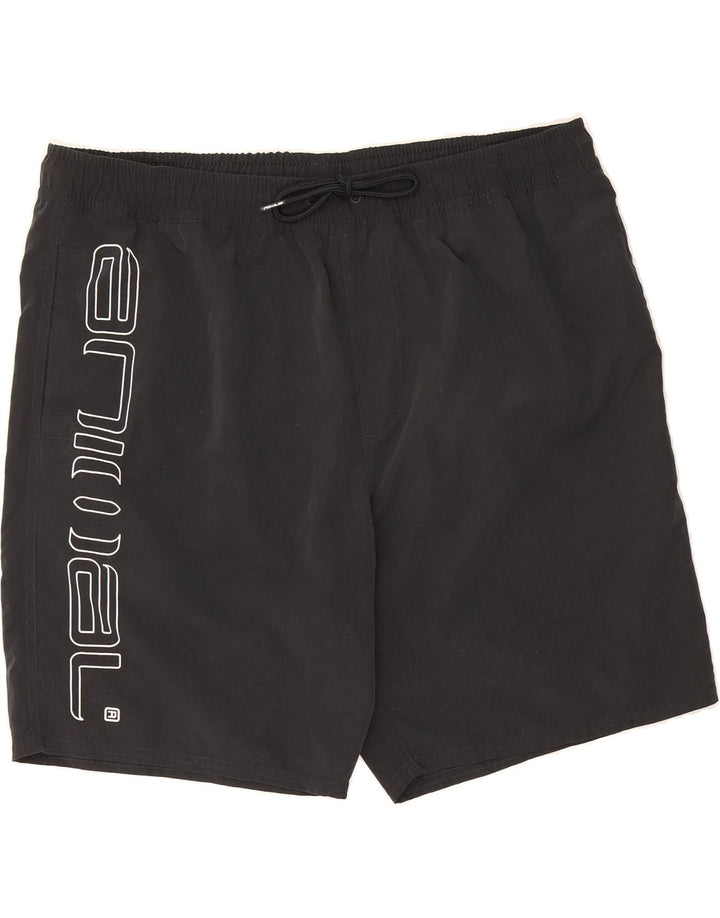 ANIMAL Mens Graphic Swimming Shorts XL  Black Polyester Vintage Animal and Second-Hand Animal from Messina Hembry 