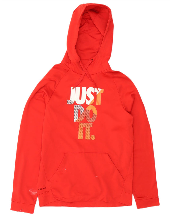 Nike Herre Dri Fit Graphic Hoodie Jumper Lille rød polyester