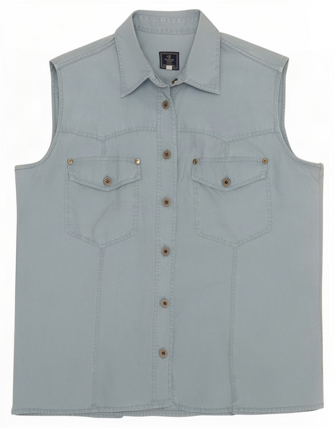 Trussardi ærmeløs skjorte til kvinder UK 14 Medium Blue