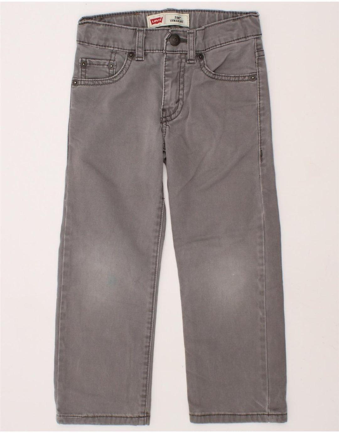 LEVI'S Boys 514 Straight Jeans 4-5 Years W20 L17 Grey Cotton Vintage Levi's and Second-Hand Levi's from Messina Hembry 