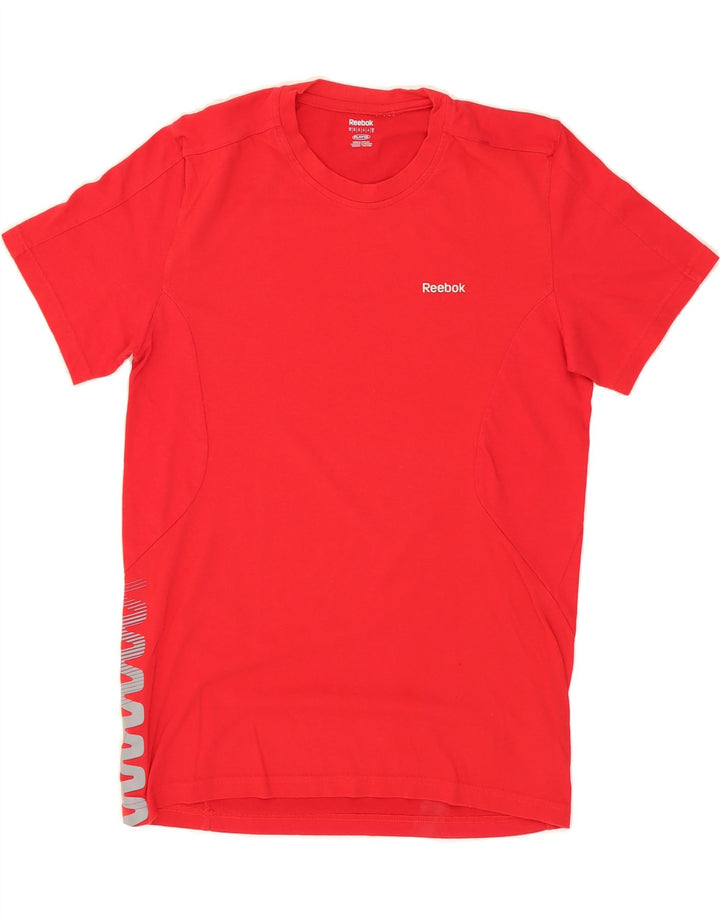 REEBOK Mens Graphic T-Shirt Top Medium Red Cotton Vintage Reebok and Second-Hand Reebok from Messina Hembry 