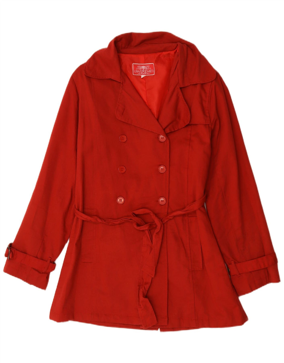 Naj Oleari kvinders oversize trenchcoat US 2 XS rød bomuld