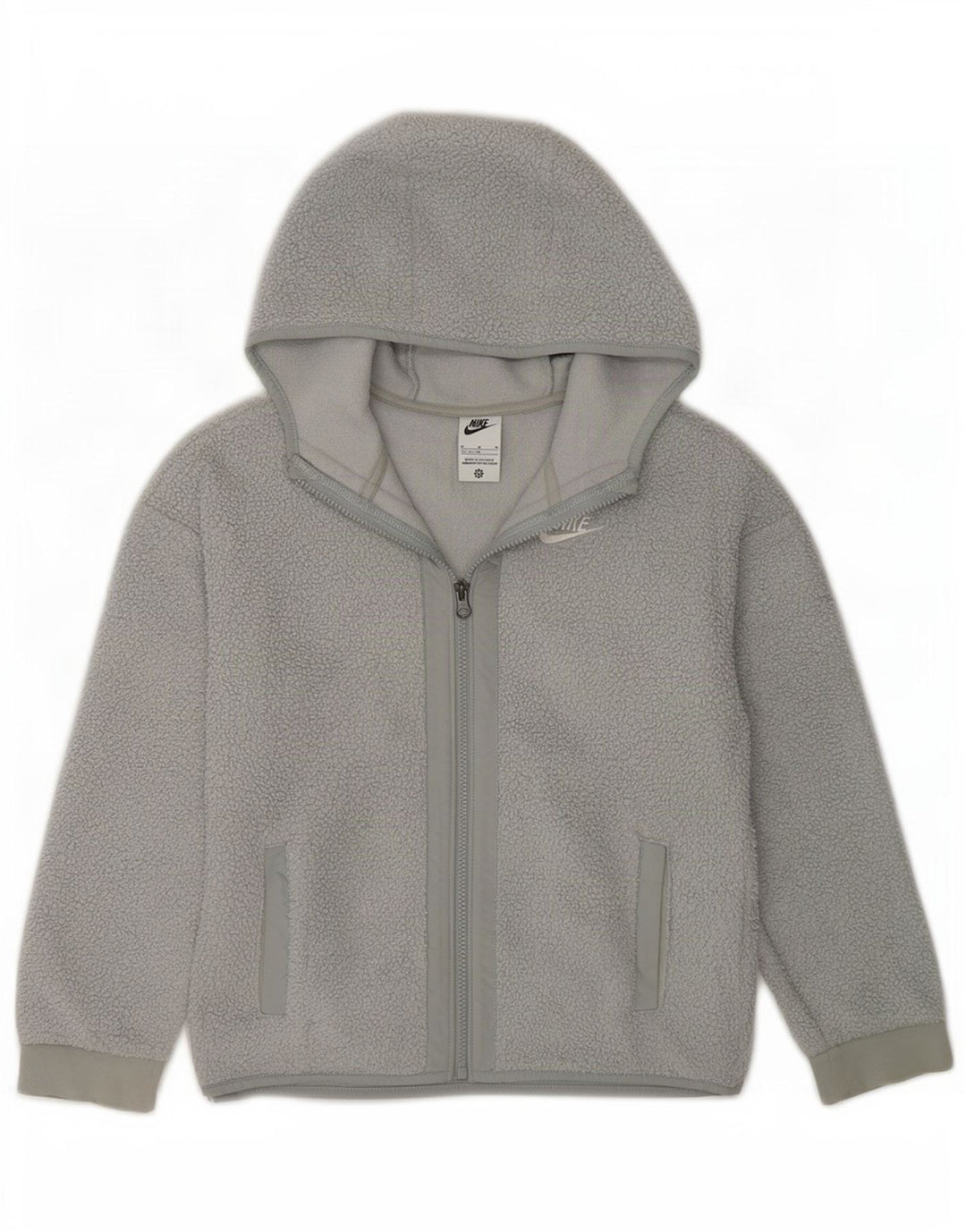 Nike drenge hættejakke i fleece 11-12 år mellemgrå polyester