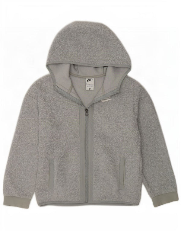 Nike drenge hættejakke i fleece 11-12 år mellemgrå polyester