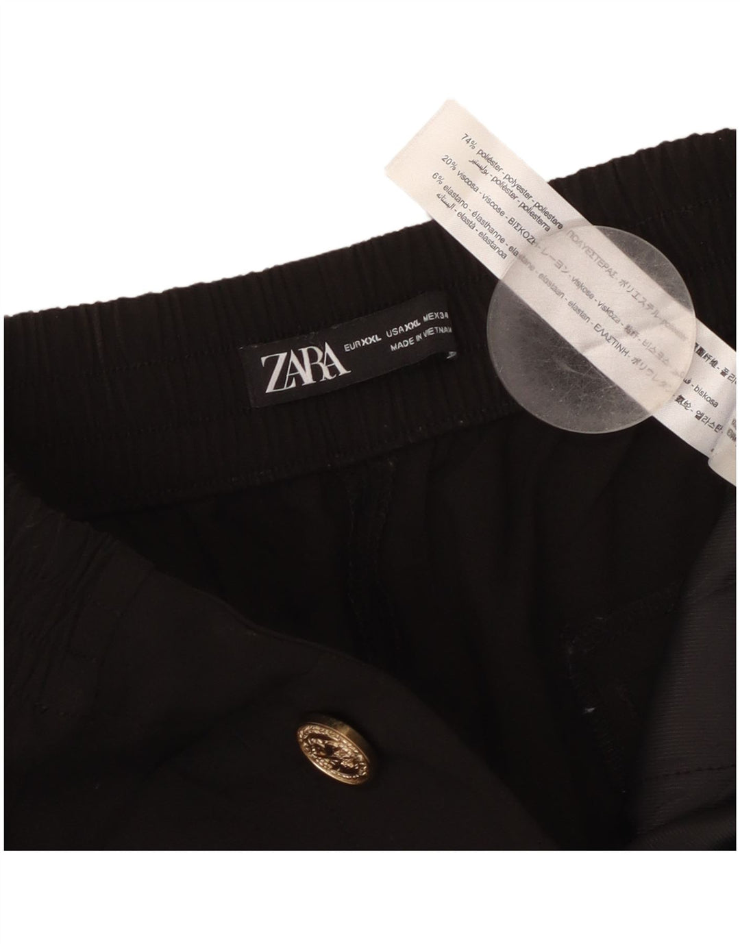 Zara Lige Casual Bukser til kvinder 2XL W34 L27 Sort Polyester