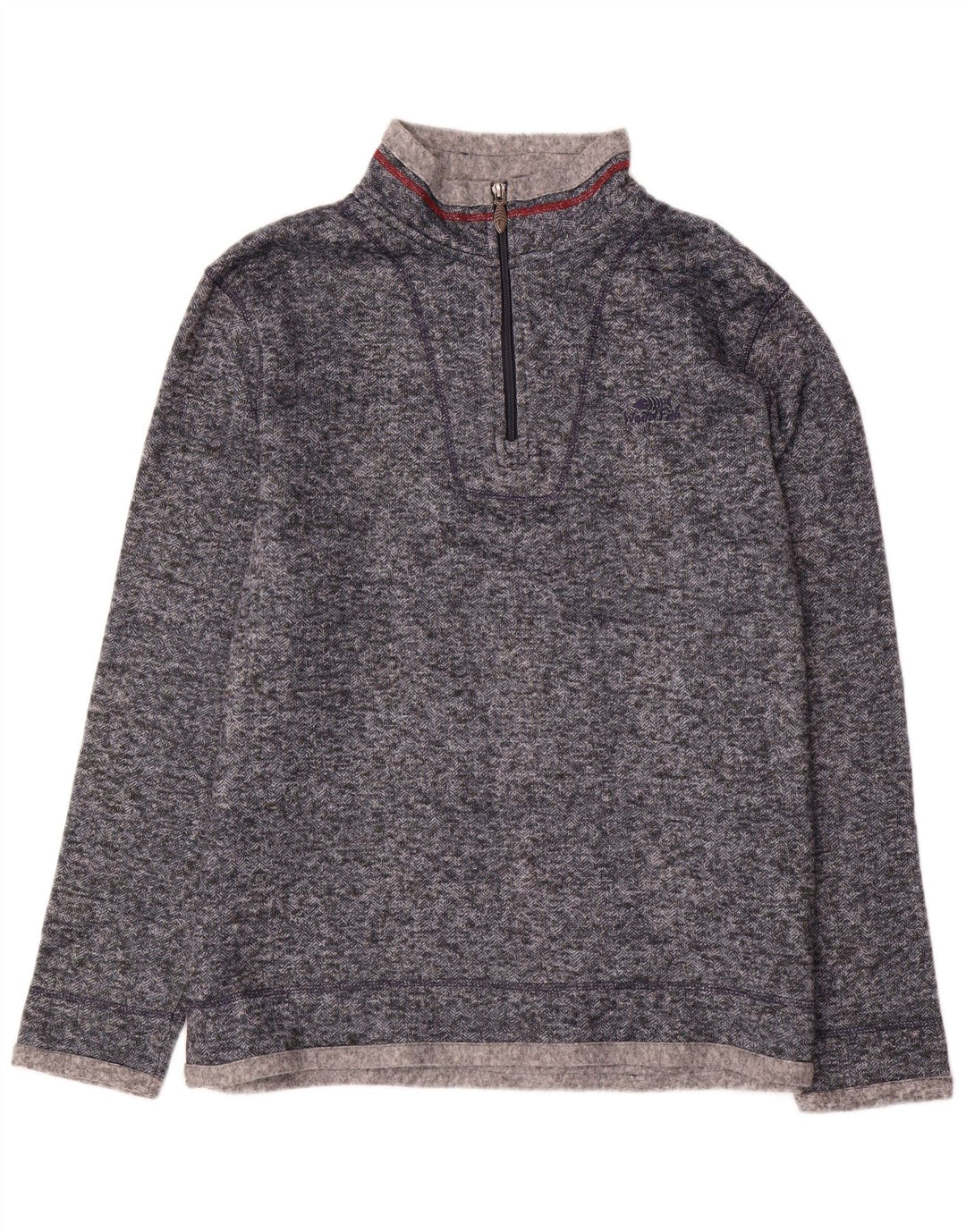 Weird Fish Herre Zip Neck Sweatshirt Jumper XL Navy Blue Flecked Polyester