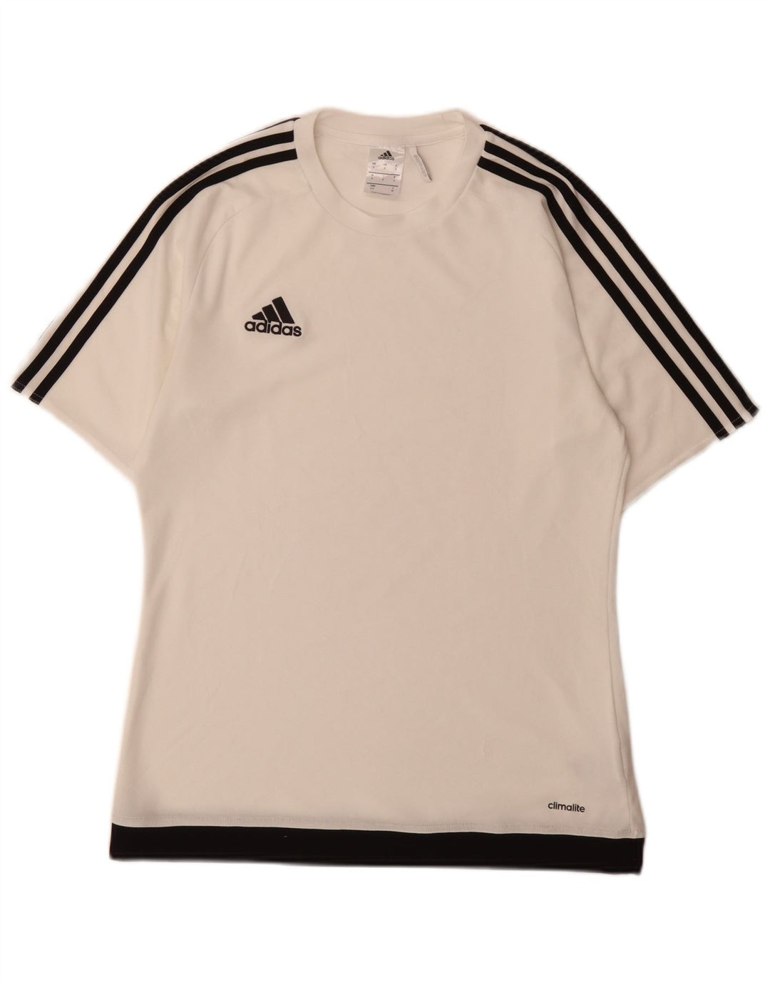 Adidas Herre T-Shirt Top Lille Hvid Polyester Sports
