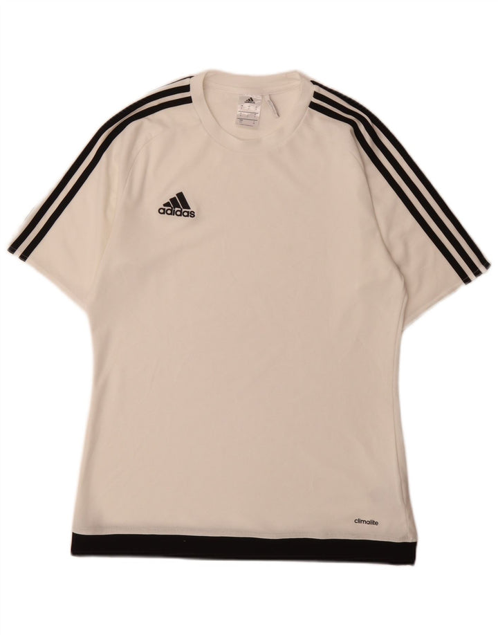 Adidas Herre T-Shirt Top Lille Hvid Polyester Sports
