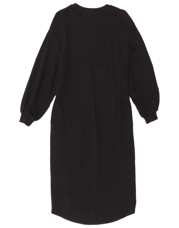 Zara Dame Langærmet Jumper Dress UK 10 Small Black Bomuld