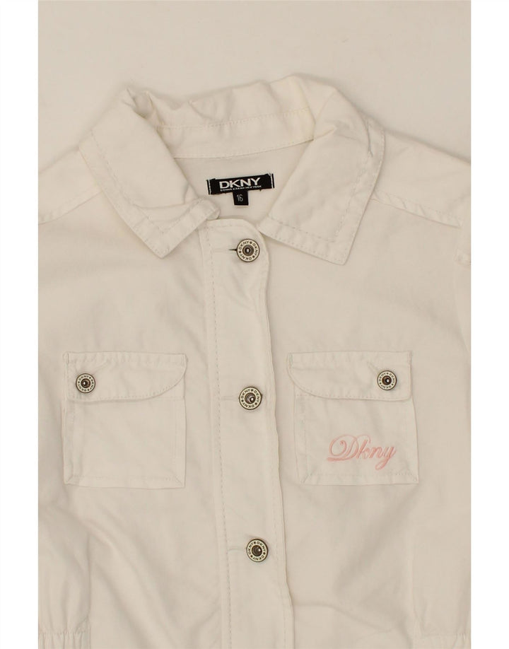 DKNY Girls Utility Jacket 15-16 Years White Cotton Vintage Dkny and Second-Hand Dkny from Messina Hembry 