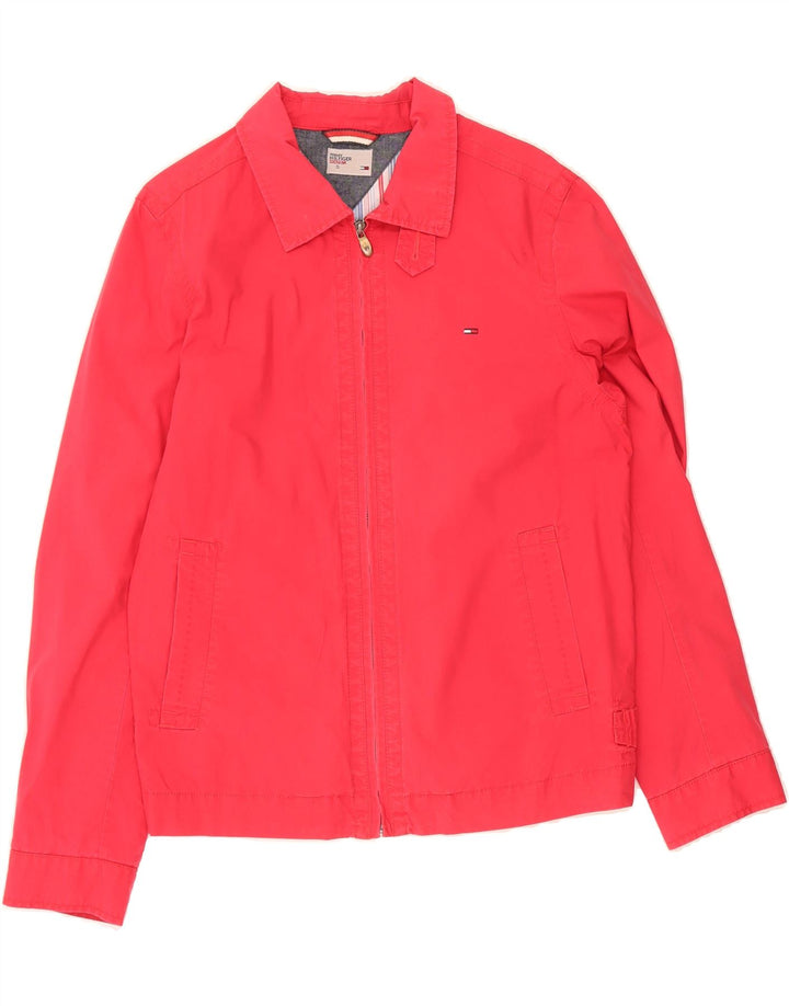 TOMMY HILFIGER Mens Bomber Jacket UK 36 Small Pink Cotton Vintage Tommy Hilfiger and Second-Hand Tommy Hilfiger from Messina Hembry 
