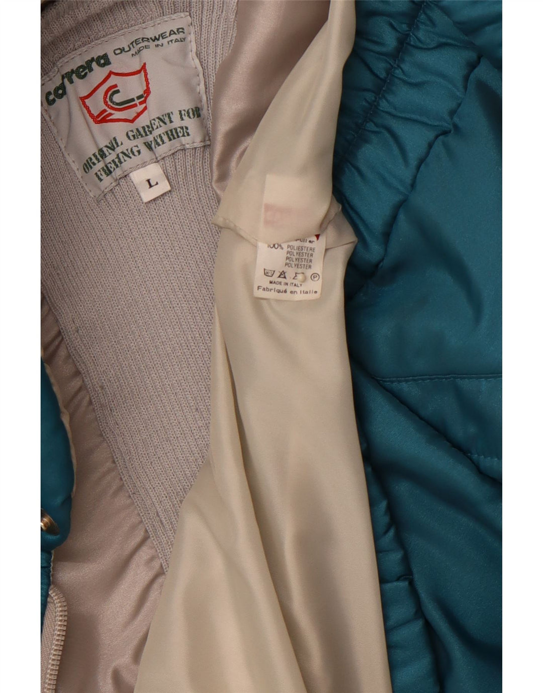 CARRERA polstret herrejakke UK 40 Large Blue Colourblock Polyester