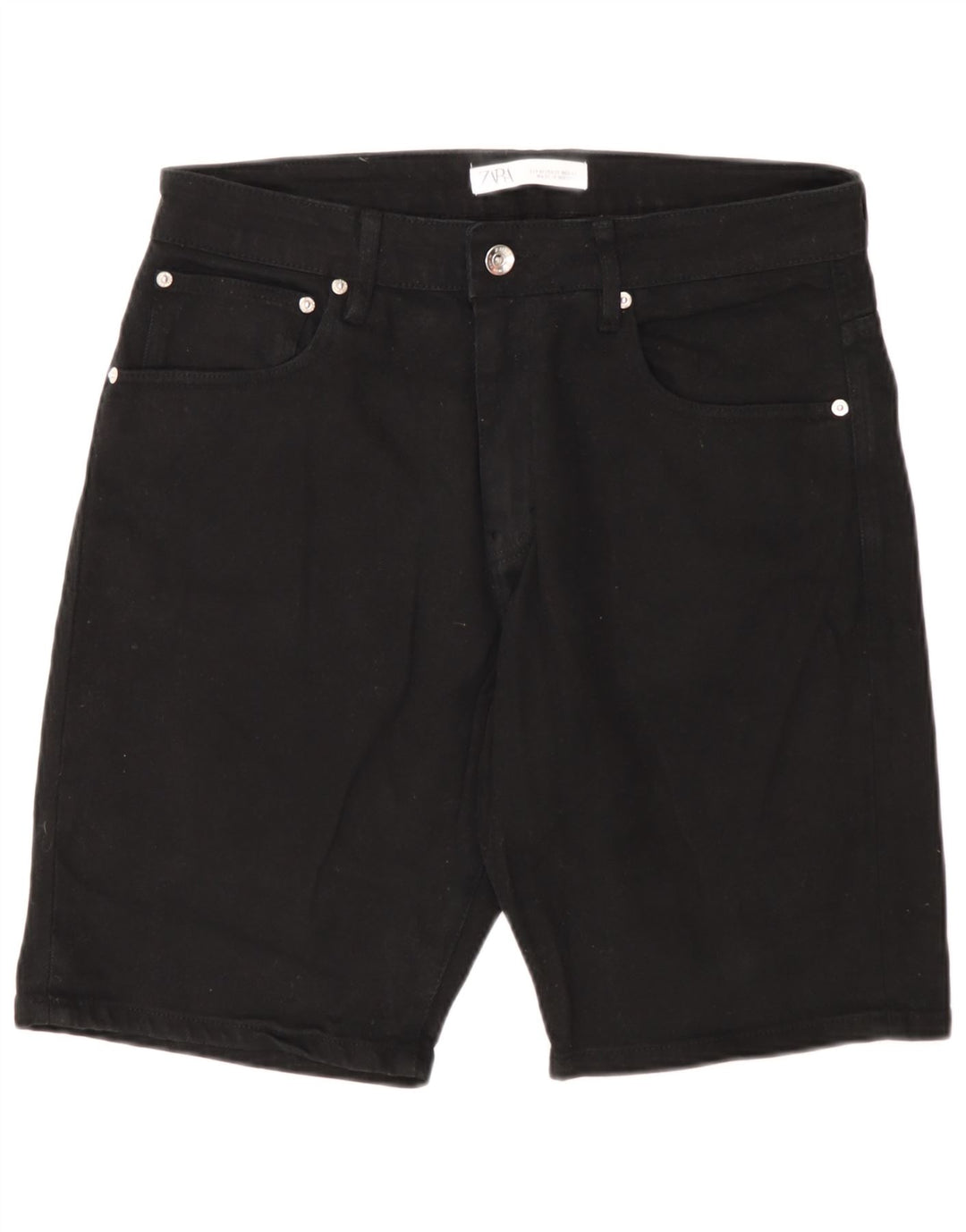 Zara Herre Denim Shorts EU 42 Large W32 Sort Bomuld