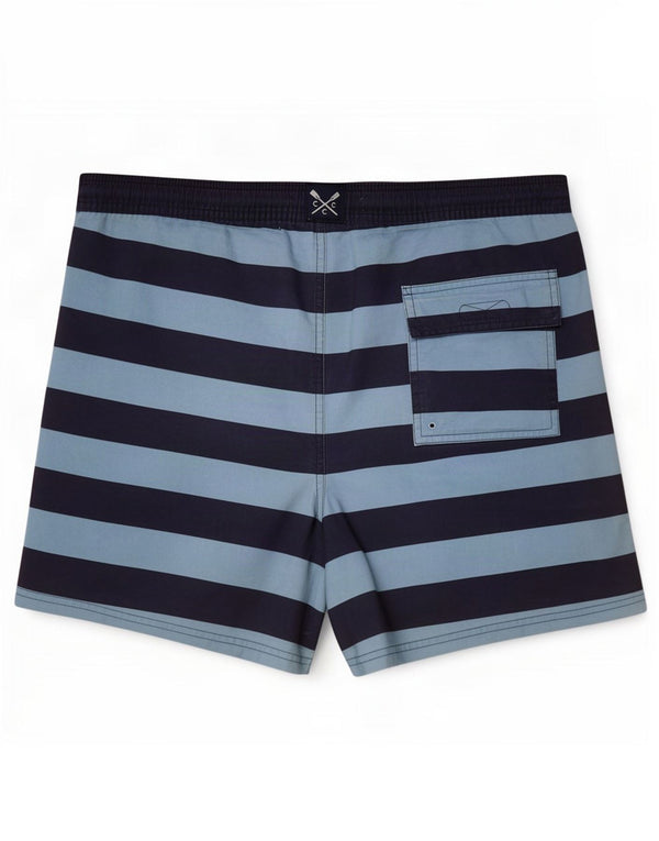 Besætningstøj Herre badeshorts Store marineblå stribet polyester