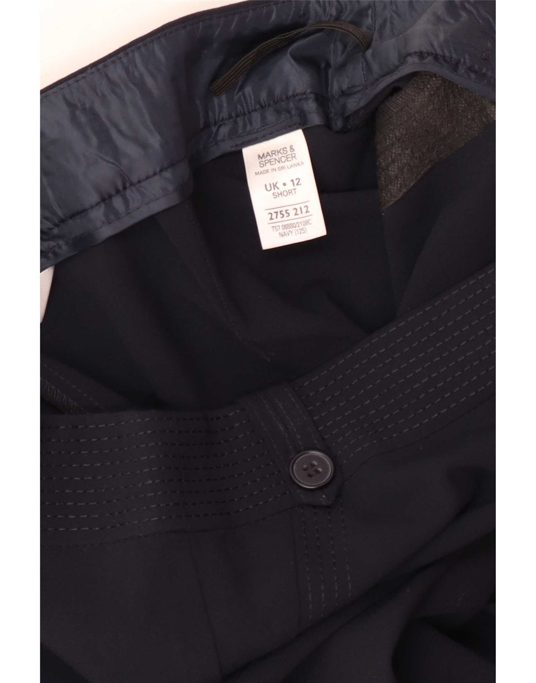 Marks & Spencer Dame Casual Bukser UK 12 Medium W30 L28 Navy Blue