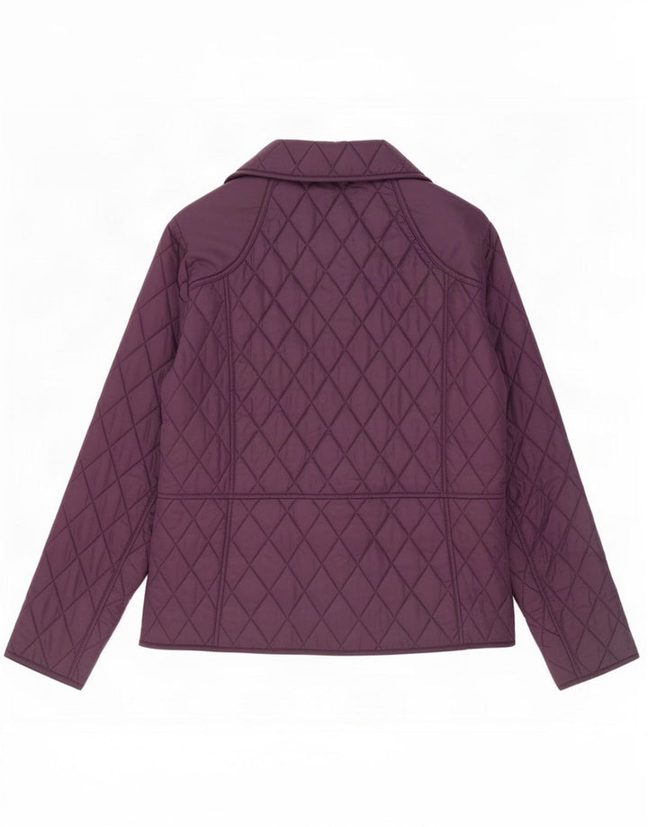 Barbour Quiltet jakke til kvinder UK 16 Large Purple Polyamid