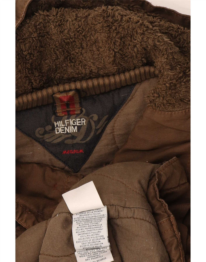 Tommy Hilfiger Herre Hooded Parka Jacket UK 38 Medium Brown Bomuld