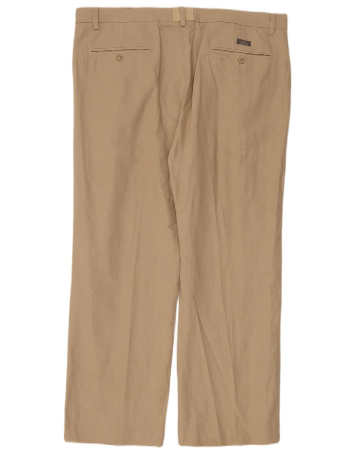 Marks & Spencer Herre Blue Harbor Straight Suit Bukser W38 L33 Beige
