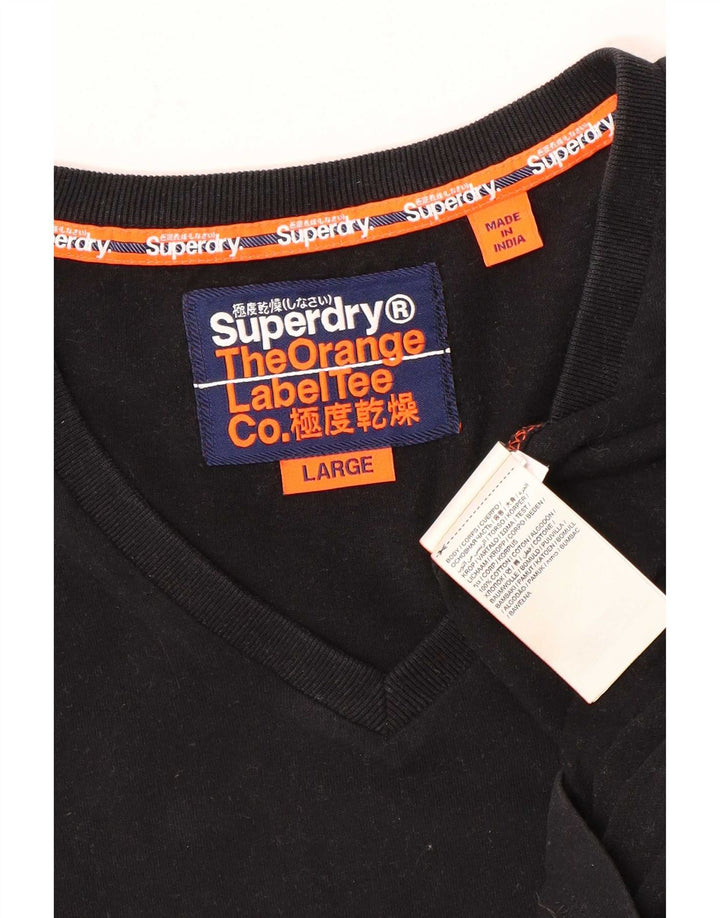 Superdry T-shirt top til mænd, stor sort bomuld