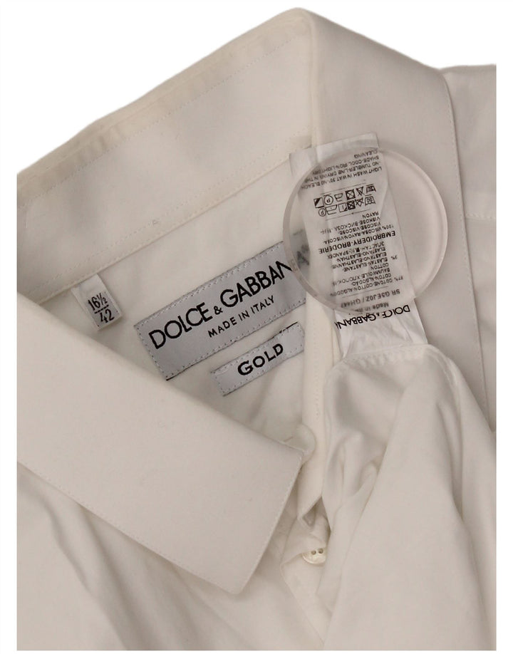 Dolce & Gabbana dameskjorte str. 42 16 1/2 Stor hvid bomuld