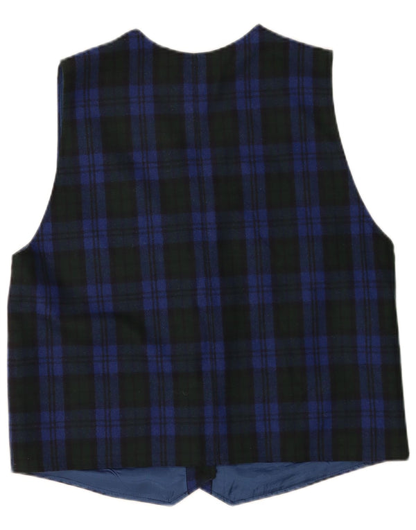 Hammerschmid Damevest UK 18 XL Blå Ternet Virgin Wool