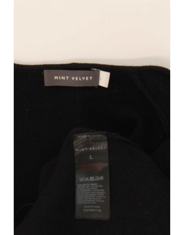 MINT VELVET Dame åben overfrakke UK 14 Stor sort polyamid