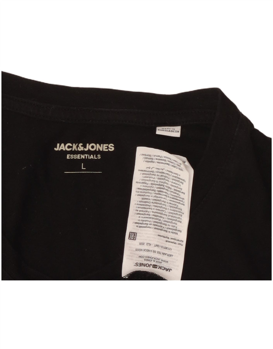 JACK & JONES Herre T-Shirt Top Stor Sort Bomuld