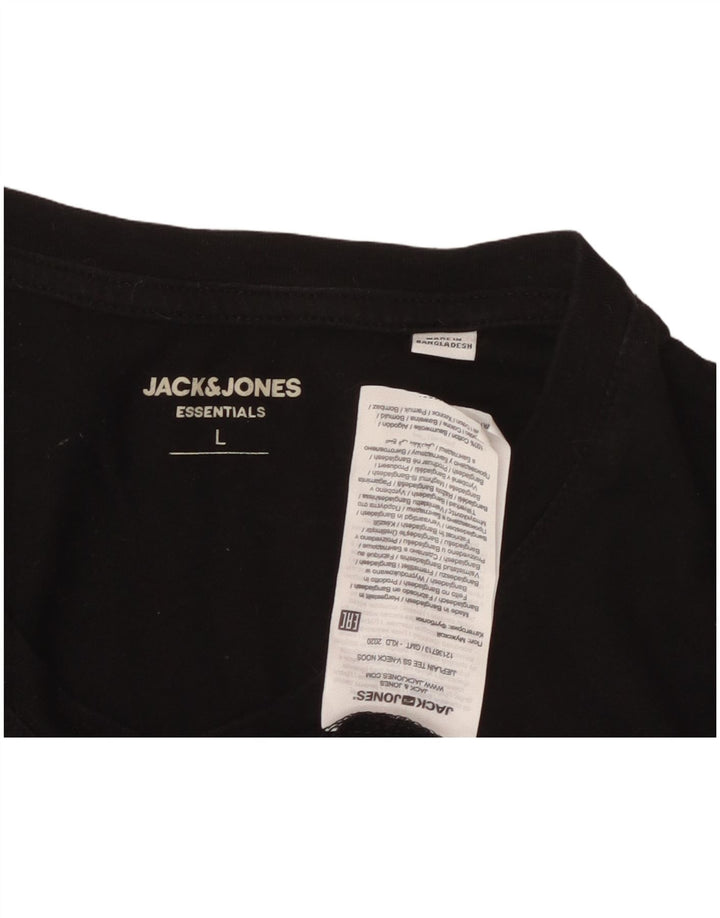 JACK & JONES Herre T-Shirt Top Stor Sort Bomuld