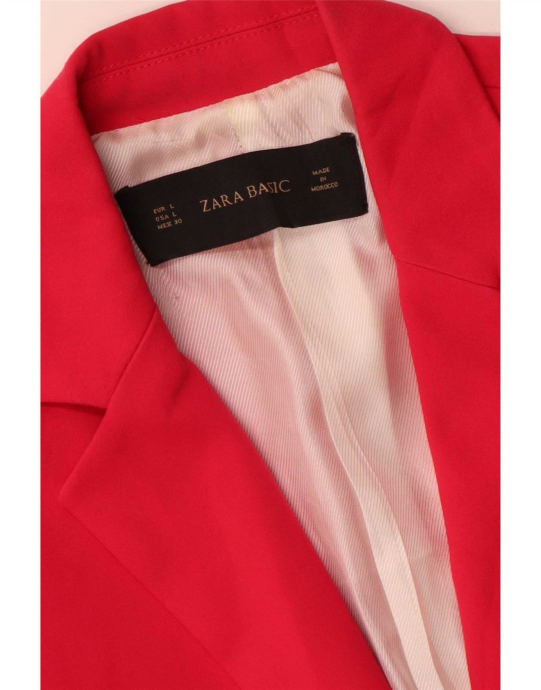 Zara Dame 1 Knap Blazer Jacket UK 14 Large Pink Polyester
