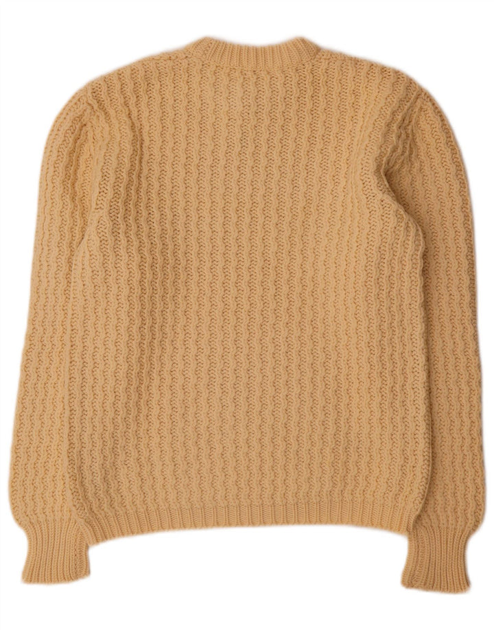 VINTAGE Dame sweater med rund hals DK 14 Medium Beige
