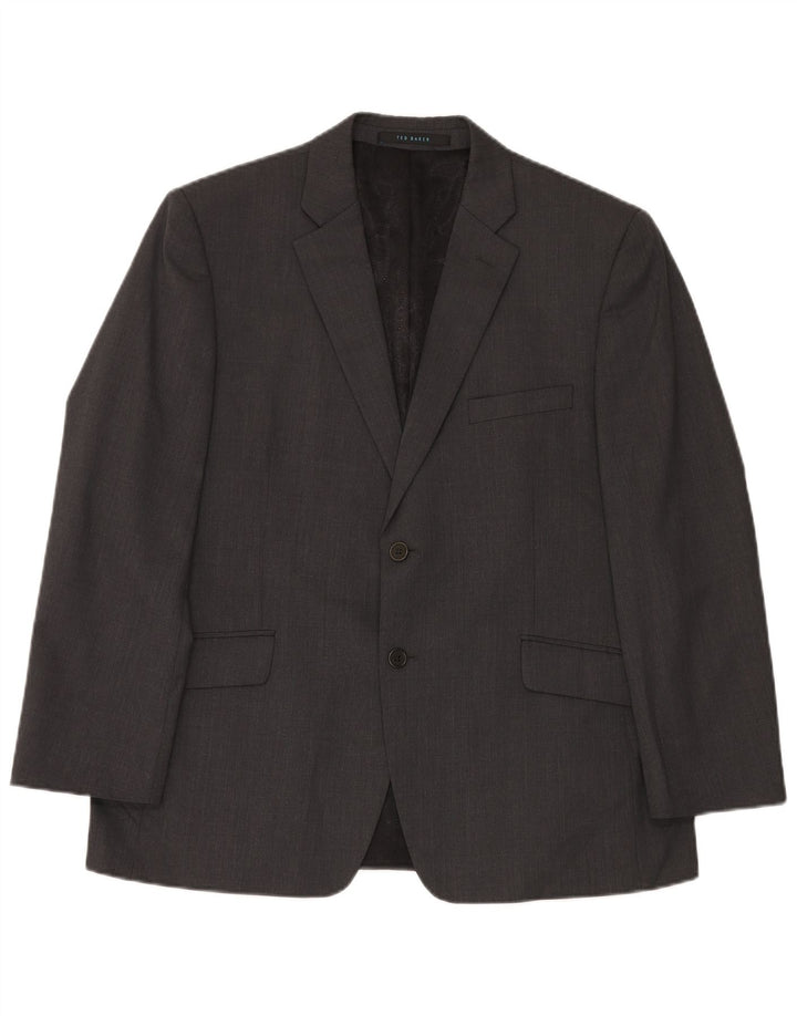 Ted Baker Herre Stretch 2-knap 2-delt jakkesæt UK 42 XL W36 L30 Grå Uld