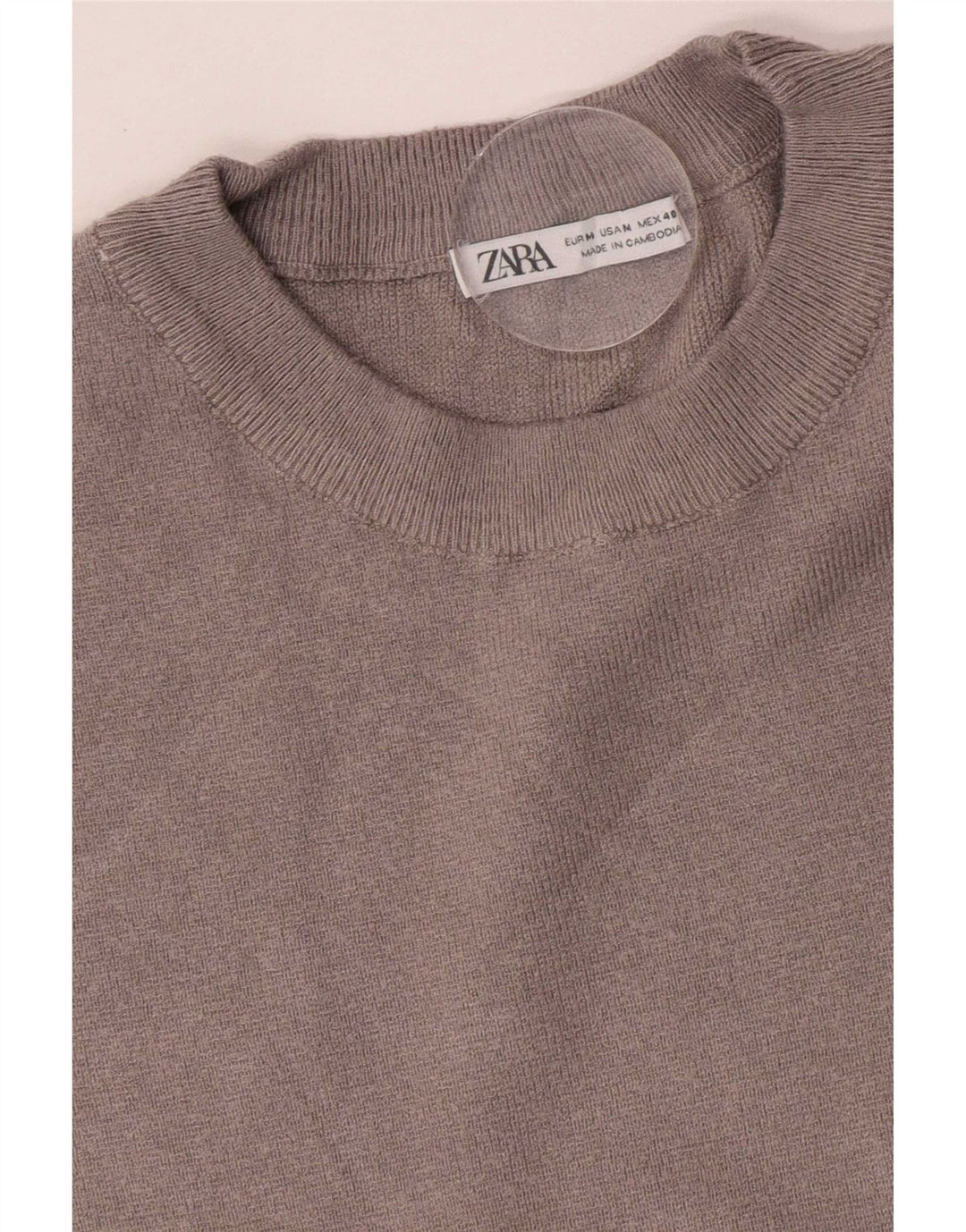 Zara Herre T-Shirt Top Medium Grå