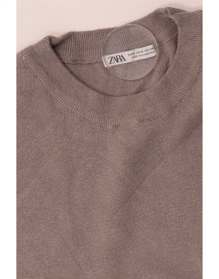 Zara Herre T-Shirt Top Medium Grå