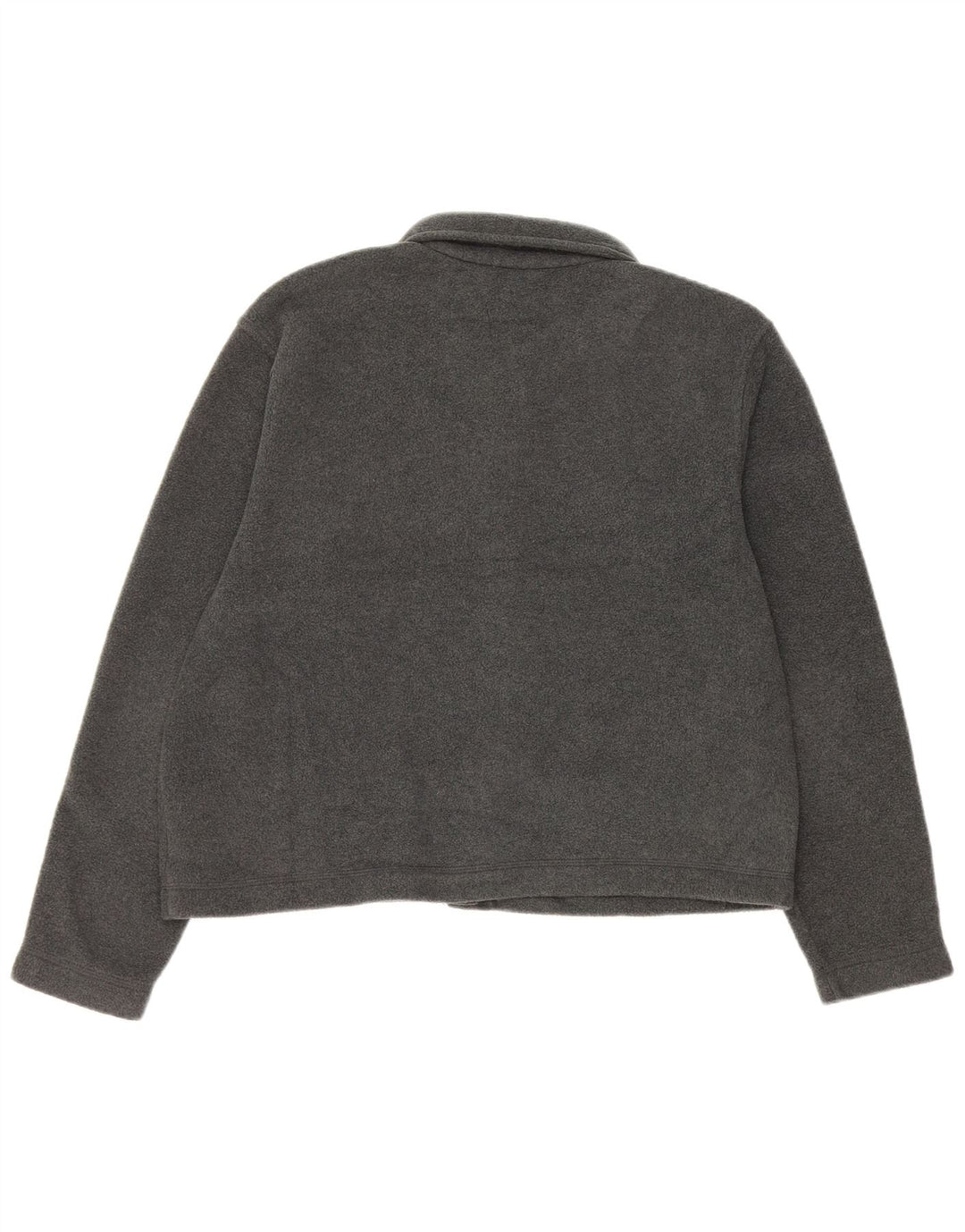 EDDIE BAUER Womens Crop Oversized fleecejakke UK 10 Small Grey Polyester
