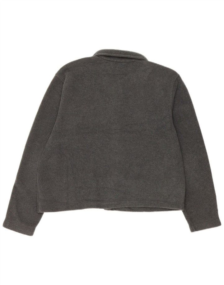 EDDIE BAUER Womens Crop Oversized fleecejakke UK 10 Small Grey Polyester