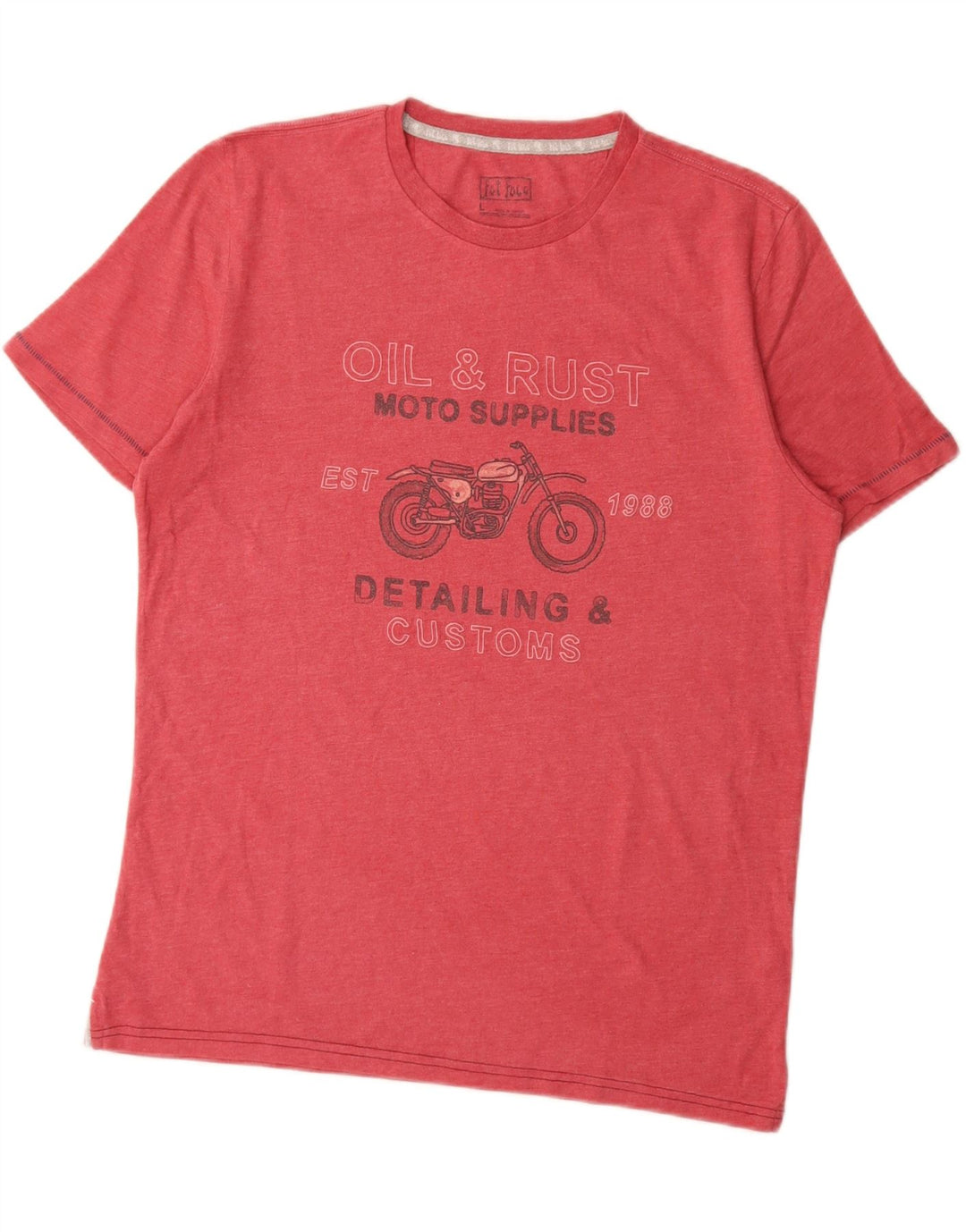 FAT FACE Herre grafisk T-shirt Top Stor rød bomuld