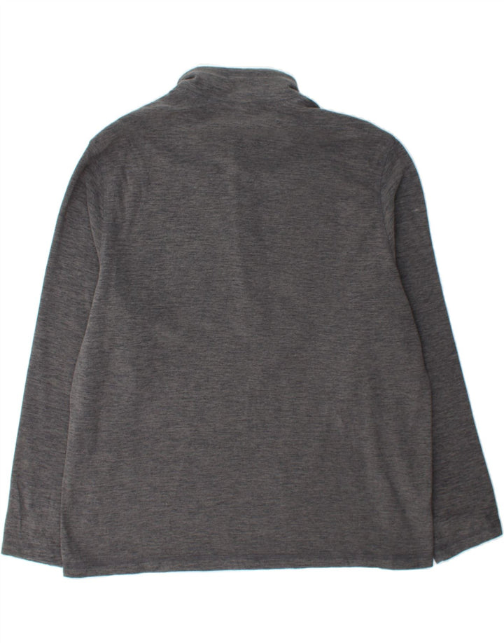 EDDIE BAUER Mens Zip Neck Jumper Sweater XL Grey Flecked Polyester Vintage Eddie Bauer and Second-Hand Eddie Bauer from Messina Hembry 