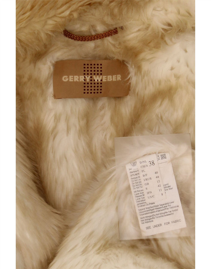 Gerry Weber Dame Oversized Sherpa Overfrakke UK 12 Medium Beige Polyester